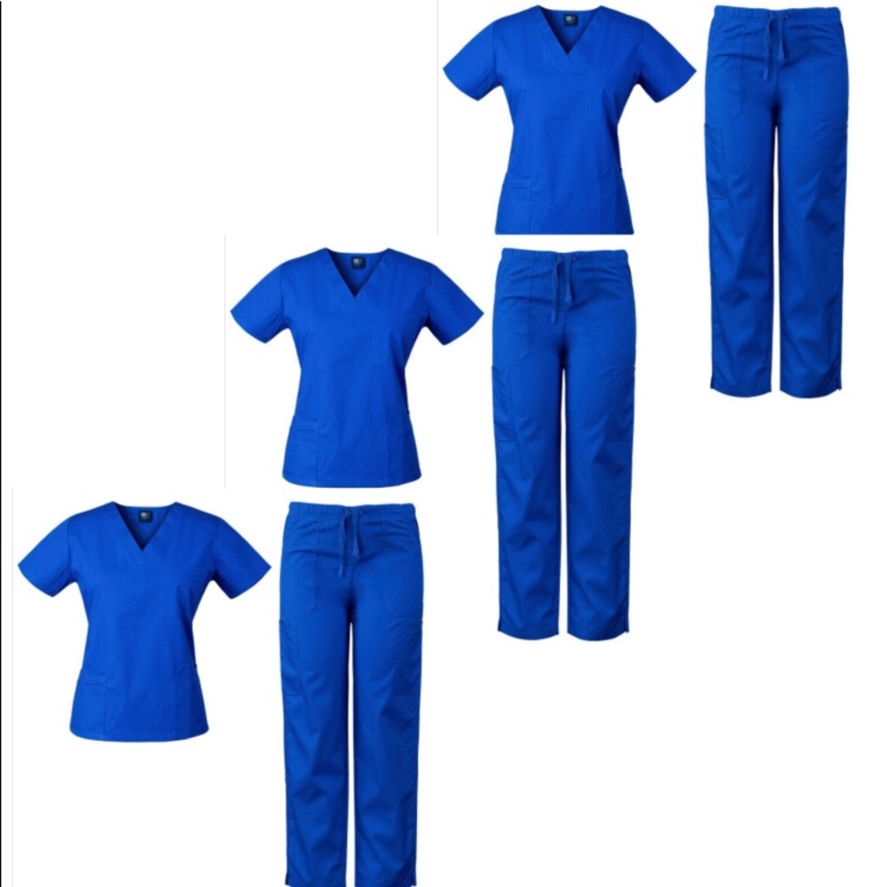 🍒04 7891 3 MedGear Women Scrub Set ROYAL BLUE XS